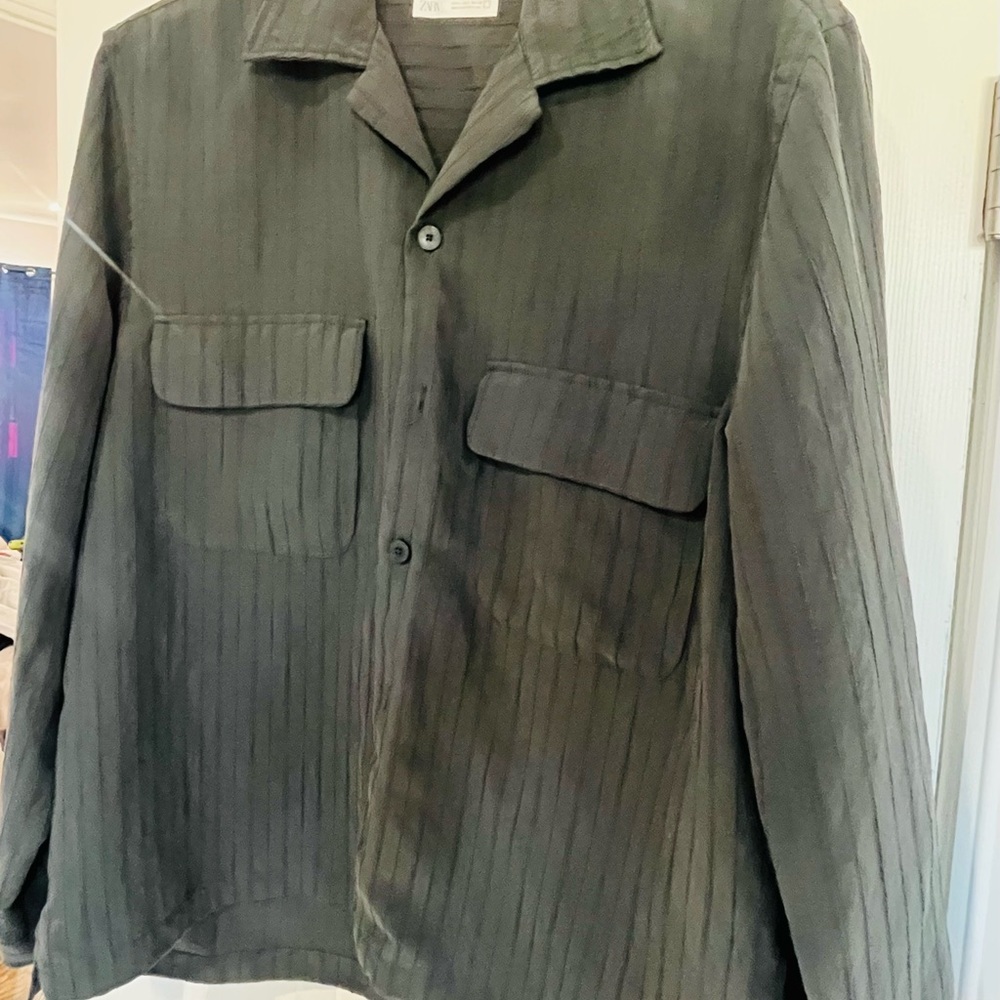 Zara Dark Green Shirt Jacket